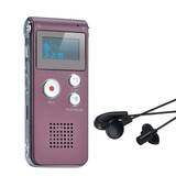 Bærbar digital stemmeoptager Lyd Lydoptager Diktafon LCD-optager MP3-afspiller-8GB (vinrød)