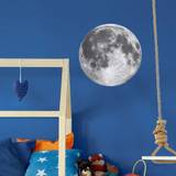 SHEIN 1pc Self-Adhesive Glow In The Dark Moon Wall Decal, Living Room Bedroom Home Decor