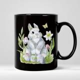 SHEIN 1 Piece, Cute Rabbit And Grass Flower Design, Happy Easter, 11 Ounce Mug, Coffee Cup, Multifunctional Hot And Cold Beverage Roller, Perfect For Mornin