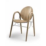 Arkade Dining Chair, olieret eg/krom stel af Nanna Ditzel (Sæde i finer)