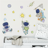 Wallsticker med Astronauter & Stjerner til børneværelse