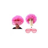Neon afroparyk med briller, Pink