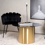 Kreta - Sofabord i guldfarvet cylinderformet metal og glas