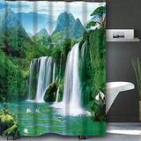udsigten over vandfald badeværelse bruseforhæng afslappet polyester nyt design Lightinthebox