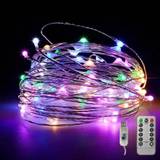 SHEIN 1pc Colorful Remote Control Fairy Light Usb Powered Led String Light With Timer, Copper Wire For Festival Indoor & Outdoor Yard Decoration, Gift Box P