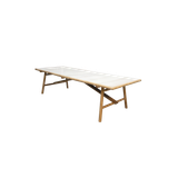 Sticks spisebord, 280x100 cm - Taupe, aluminium / Sand, Glazed stone