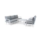 Brafab Villac sofagruppe Hvid med grå hynde 3-personers sofa, 2 st gyngestol & bord