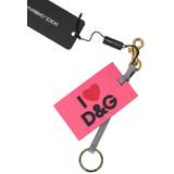 Dolce & Gabbana Pink DG Logo Guld Dame Nøglering - No Color - ONESIZE