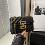 SHEIN 2024 New Trendy Shoulder Bag European & American Style Vintage Women's Bag Chic Chain Square Bag With Creative Lock Buckle Crossbody Bag