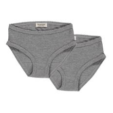 Panties 2-pack, Undertøj - Grey Melange - 6-7Y/116-122