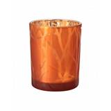 DUNI WOW SHIMMER Lysestage Rust Frosted glas 100x80 mm 6 stk (188175)