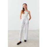 Gina Tricot - Y linenmix trousers - young-bottoms- White - 158/164 - Female