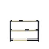 Adea - The Botanic Shelf Medium, Black Oak Frame Black Shelves Included, 3x52cm  2x26cm
