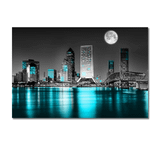 New York Urban Skyline Landscape Wall Art Canvas Painting Abstract Neon Building Posters Prints Picture For Living Room Decor - Beige - 20*30cm(7.87*11.81in) frameless,30*45cm(11.81*17.72in)frameless,40*60cm(15.75*23.62in)frameless,50*7