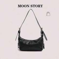 New Spring And Summer Womens Cool Underarm Bag Fashionable Shoulder Bag Vintage European And American Edgy Moto Bag For Girls Small Handbag For Women - Black
