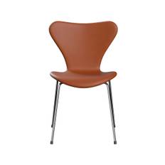 3107 stol, fuldpolstret Essential læder valnød/krom stel af Arne Jacobsen