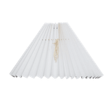 Håndmalet hvid plissé lampeskærm - Ø 22 cm