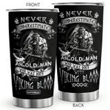 SHEIN 1pc 20oz Viking Gifts For Men Norse Mythology Viking Old Man Blood Tumbler Cup, Travel Coffee Mug With Lid Stainless Steel Double Wall Vacuum Tumbler