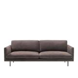 Adea - Basel 220 Sofa, Fabric Upholstery, Black Leg, Nubuck 98