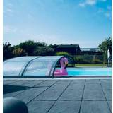 Nova Comfort Pooltag fra Gullberg & Jansson 4×8 med kantsten Aluminiumhvid Klar plast