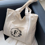 SHEIN 1pc Letter Print Tote Bag Shopping Bag Back To School Season, Beautiful Letter Print Tote Bag, Travel Beach Bag, Reusable Grocery Shoulder Shopping Ba