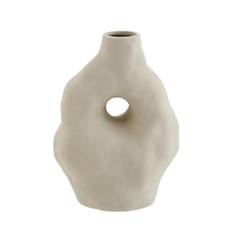 Madam Stoltz Vase Stoneware 16.5x12x22 Cm - Vaser Stentøj Greige - YT210033BGE