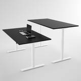 Hæve sænkebord - Pro3, Størrelse 200x80 cm, Bordplade Sort, Stativ Hvid