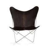 OX DENMARQ - TRIFOLIUM Chair - Lænestol - Mocca Leather / Stainless Steel - H86 x W78 x D69cm
