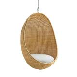 Sika-Design | Hanging Egg Hængestol - Outdoor - Natural, Tempotest White (B450), Med kæde (H:150 cm)