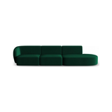 Shane højrevendt 4-personers sofa i velour B302 x D85 cm - Flaskegrøn