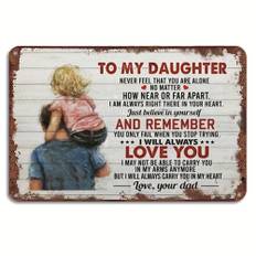Dad To My Daughter Vintage Metal Tin Sign My Wife Poster Painting Farmhouse Country Home Wall Decor Living Room Club 8x12 Inch