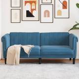 vidaXL 2-personers sofa velour blå