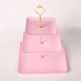 SHEIN Cake Stand Display Tray, Thickened Plastic 3-Tiered & Single-Layered Dessert Plate, For Birthday Party, Cake Tower