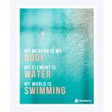 Watery svømmeplakat - My World is Swimming - B2 (50*70 cm) - Svømmeplakater