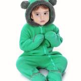 Fleece Jumpsuit Baby Cute Bunting Bodysuit – Kids Hooded Romper Outerwear Toddler Warm Romper