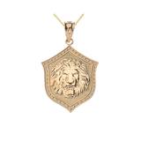 Lion Shield Necklace in 9ct Gold