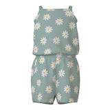 NAME IT Playsuit Vigga Slit Green Daisy Blomster