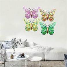 pc Metal Iron Butterfly Wall Decoration Available In Multiple Colors Exquisite Sculpture Art Metal Crafts Hanging Ornament Suitable For BedroomBalcony - Multicolor - Link 2,Link 3,Link 4,Link 1