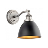 Franklin Væglampe i metal H20 cm 1 x E14 - Antik tin/Mat sort