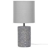 Bordlampe Grå Keramisk Bund Stof Skærm Boligbelysning Lampe Moderne Stil
