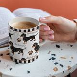 SHEIN 1pc Dachshund Pattern Ceramic Mug Suitable For Coffee, Milk, Bubble Tea, Water, Etc. Home Gift Cup.