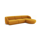 Miley højrevendt chaiselong sofa i velour B259 x D155 cm - Gul