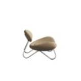 Woud Meadow Lounge Chair SH: 37 cm - Ecriture Beige/Chrome