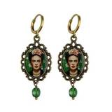Frida Kahlo - øreringe Bronze - Grøn