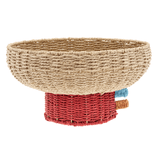 Styles Basket from Villa Collection in red & natural | Dia. 37 x 18 cm