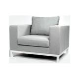 Square loungestol i aluminium og sunbrella quick dry polyester 104 x 86 cm - Hvid/Lysegrå