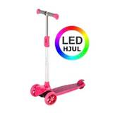 Nils Trehjulet løbehjul med LED lyshjul til børn – Pink