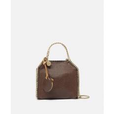 Stella McCartney - Falabella Scale-Embossed Tiny Tote Bag, Woman, Chocolate brown