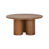 Rundt spisebord i egetræ og egetræsfinér Ø160 cm - Brun