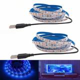SHEIN 1 Roll Blue Light LED Strip, 60/120 LEDs USB Powered, Single Color, Flexible Indoor Decorative Light, Easy To Install With Adhesive Tape On Back. Not